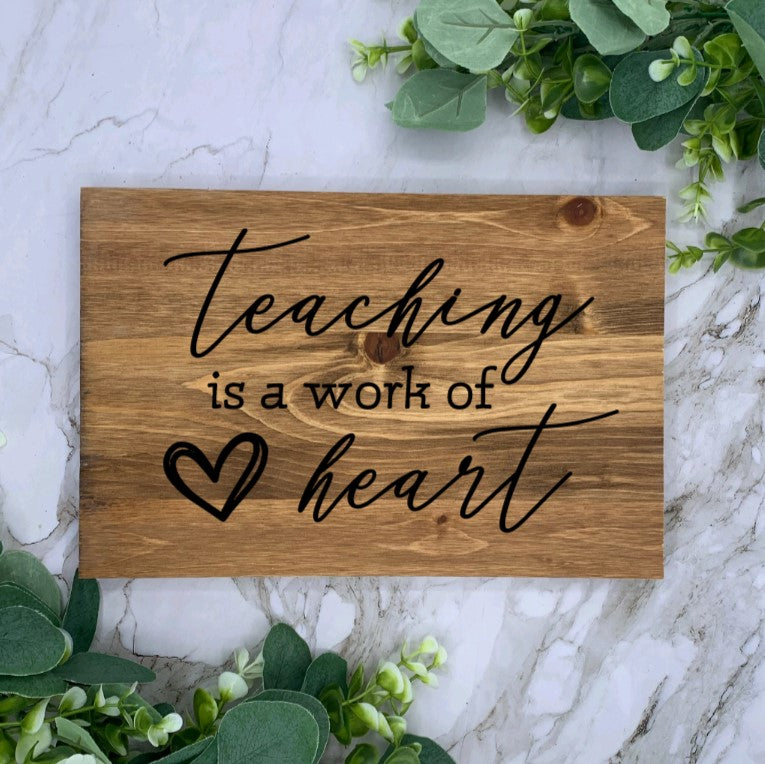 8X12” Wood Base Teacher Appreciation Sign