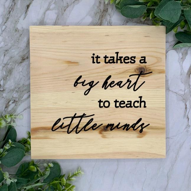 8X8” Wood Base Teacher Appreciation Sign