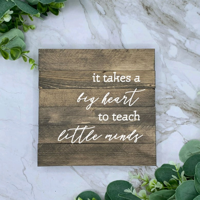 8X8” Wood Base Teacher Appreciation Sign