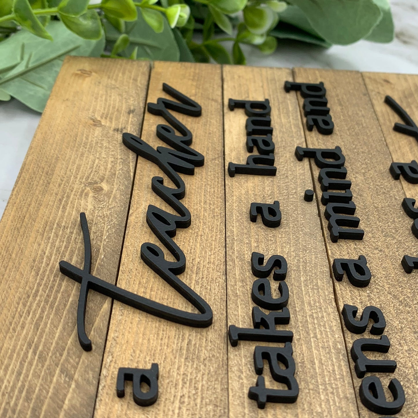 8X8” Wood Base Teacher Appreciation Sign