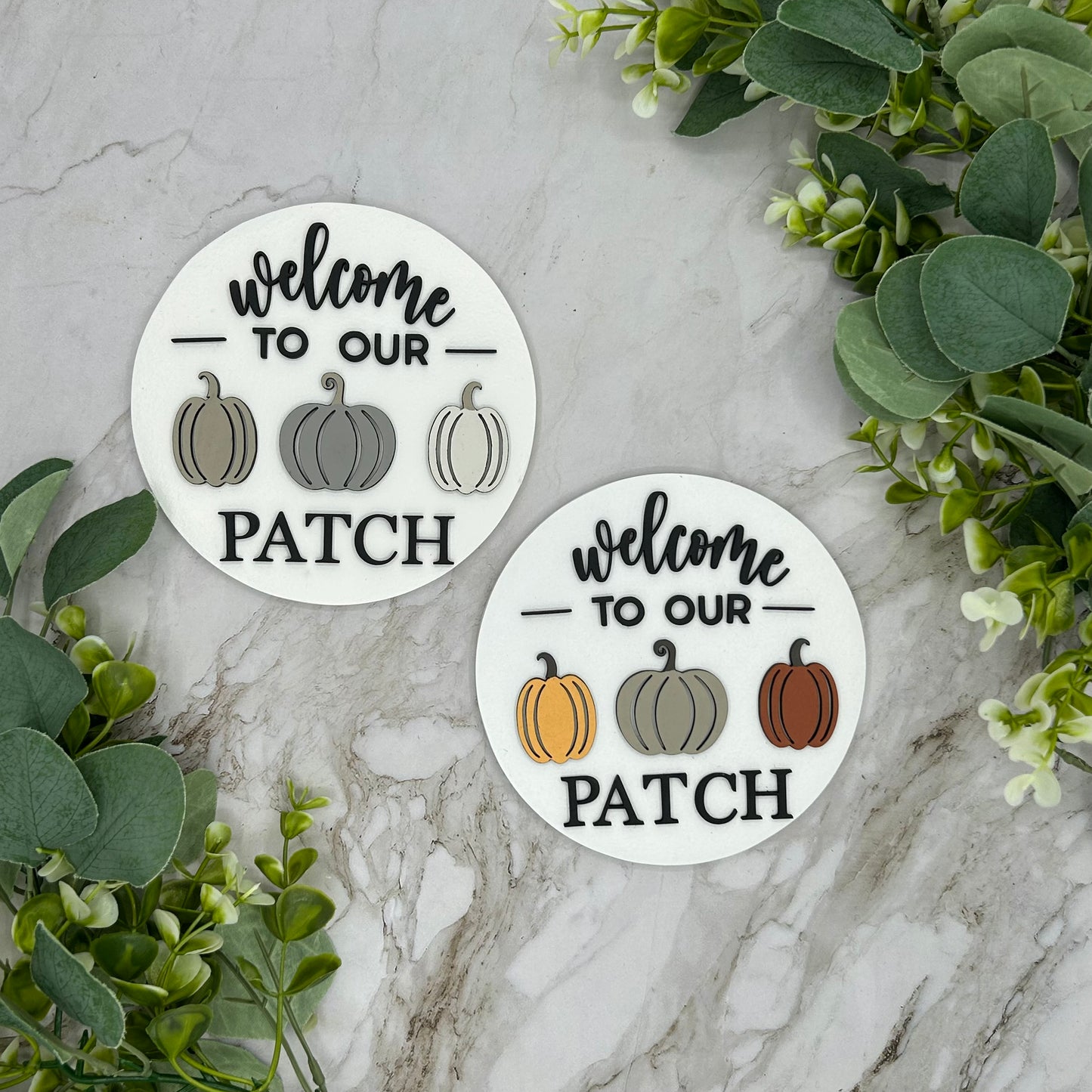 Fall Welcome to our Patch Interchangeable Shiplap Circular Sign