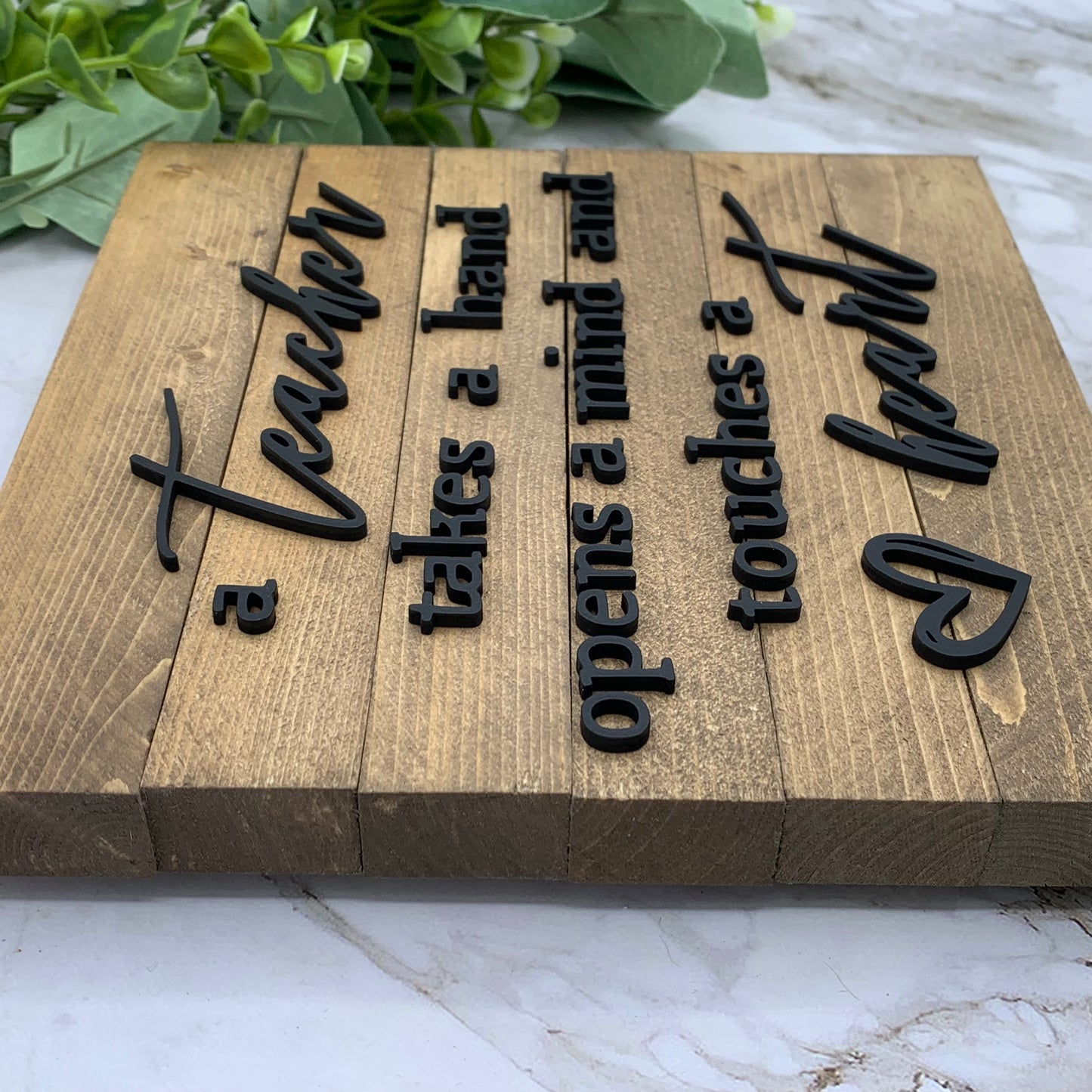 8X8” Wood Base Teacher Appreciation Sign