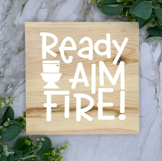Slab Ready Aim Fire Naked Sign- White font