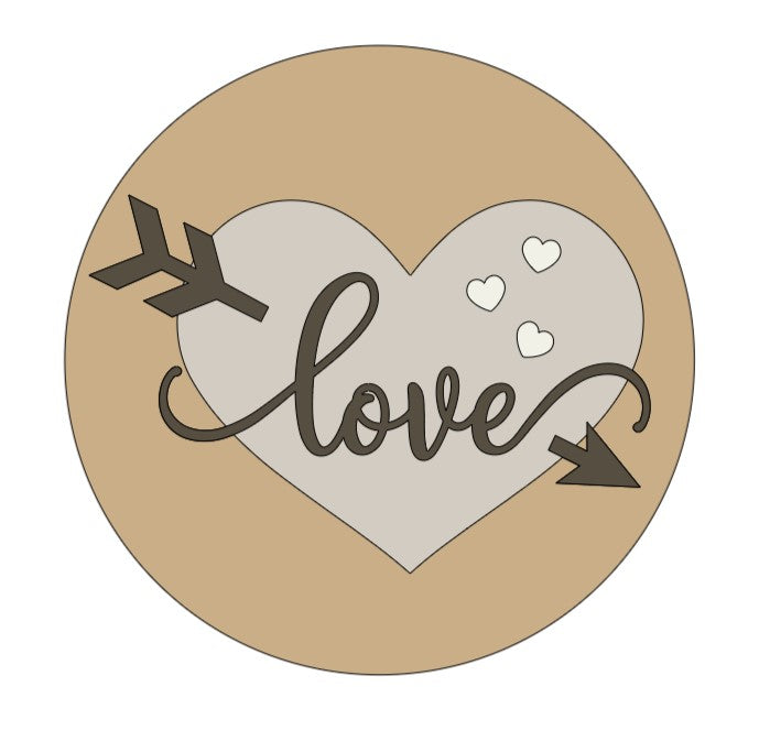 Valentine Interchangeable Shiplap Circular Sign