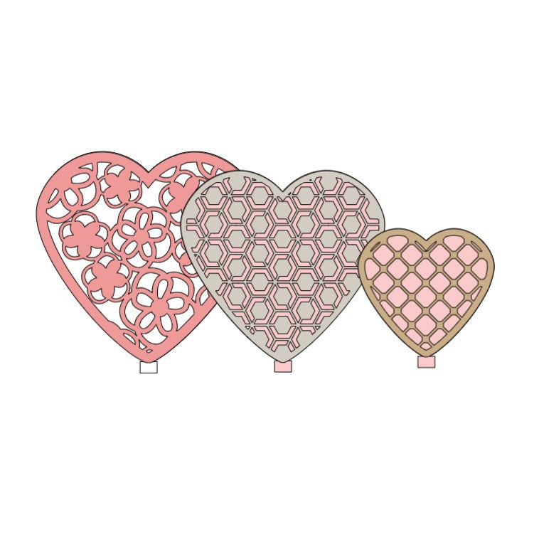 Wagon-Crate Valentine Set of 3 Pattern Shapes