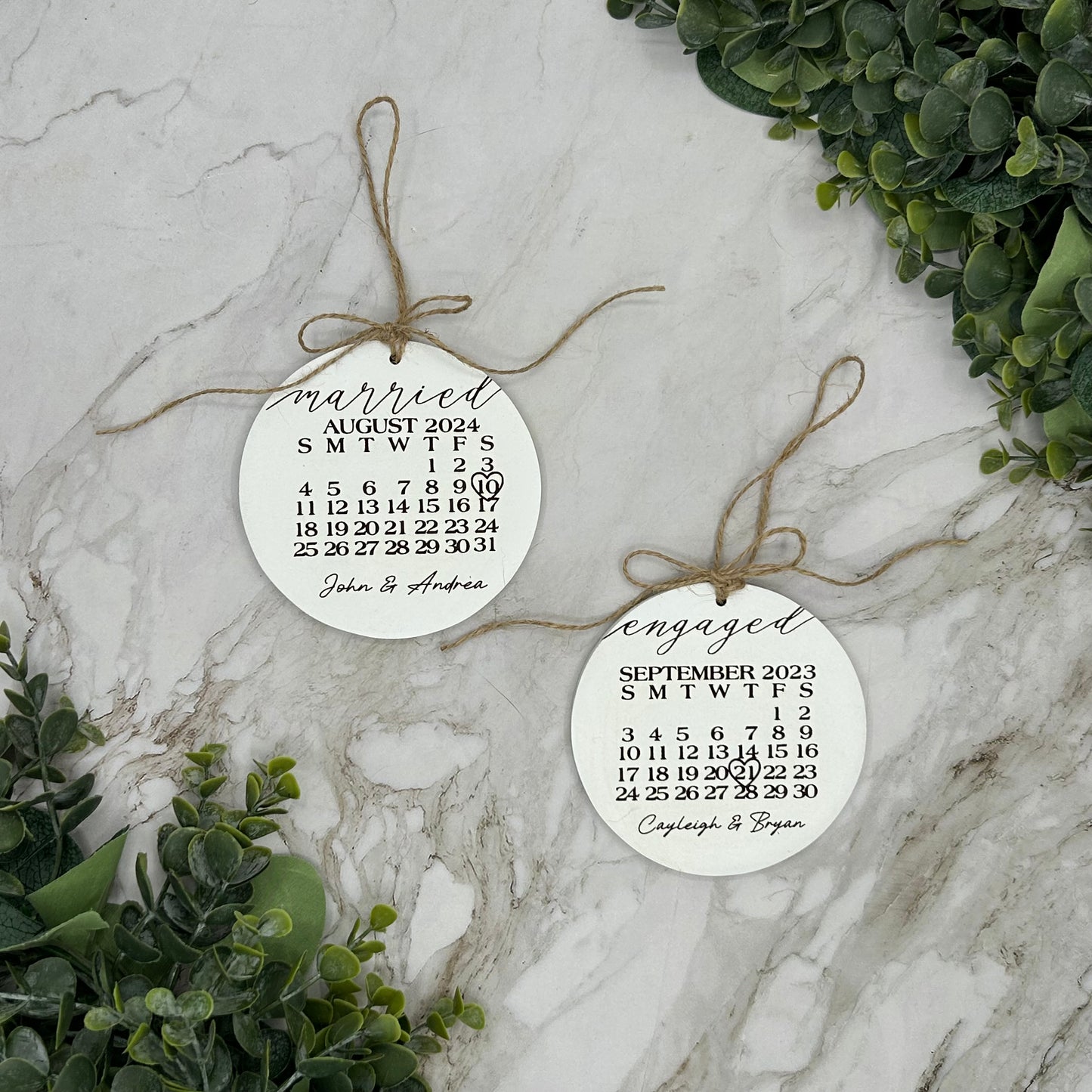 Engaged/ Married Date Ornament