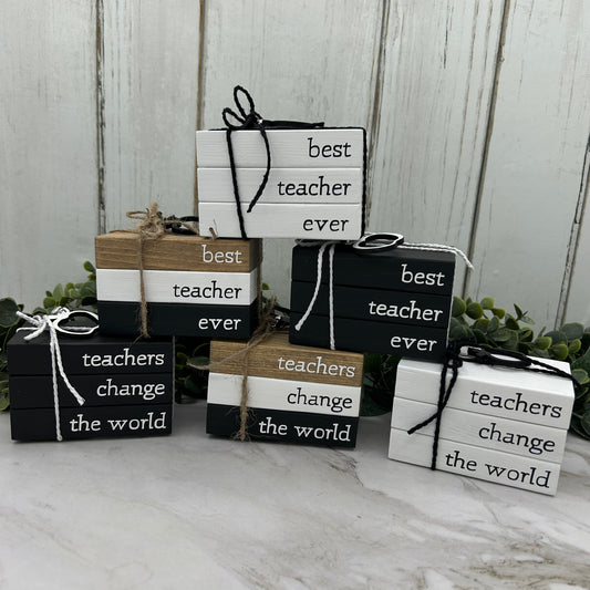 Teacher Appreciation Mini Stacked Books