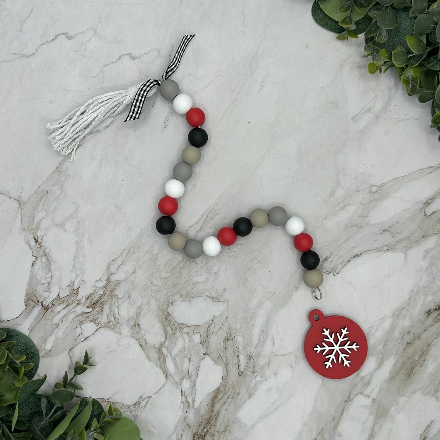 Winter Snowflake Bead Tag and Garland