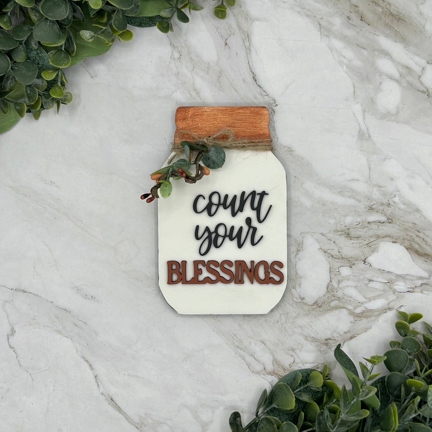 Fall Count your Blessings Jar Sign