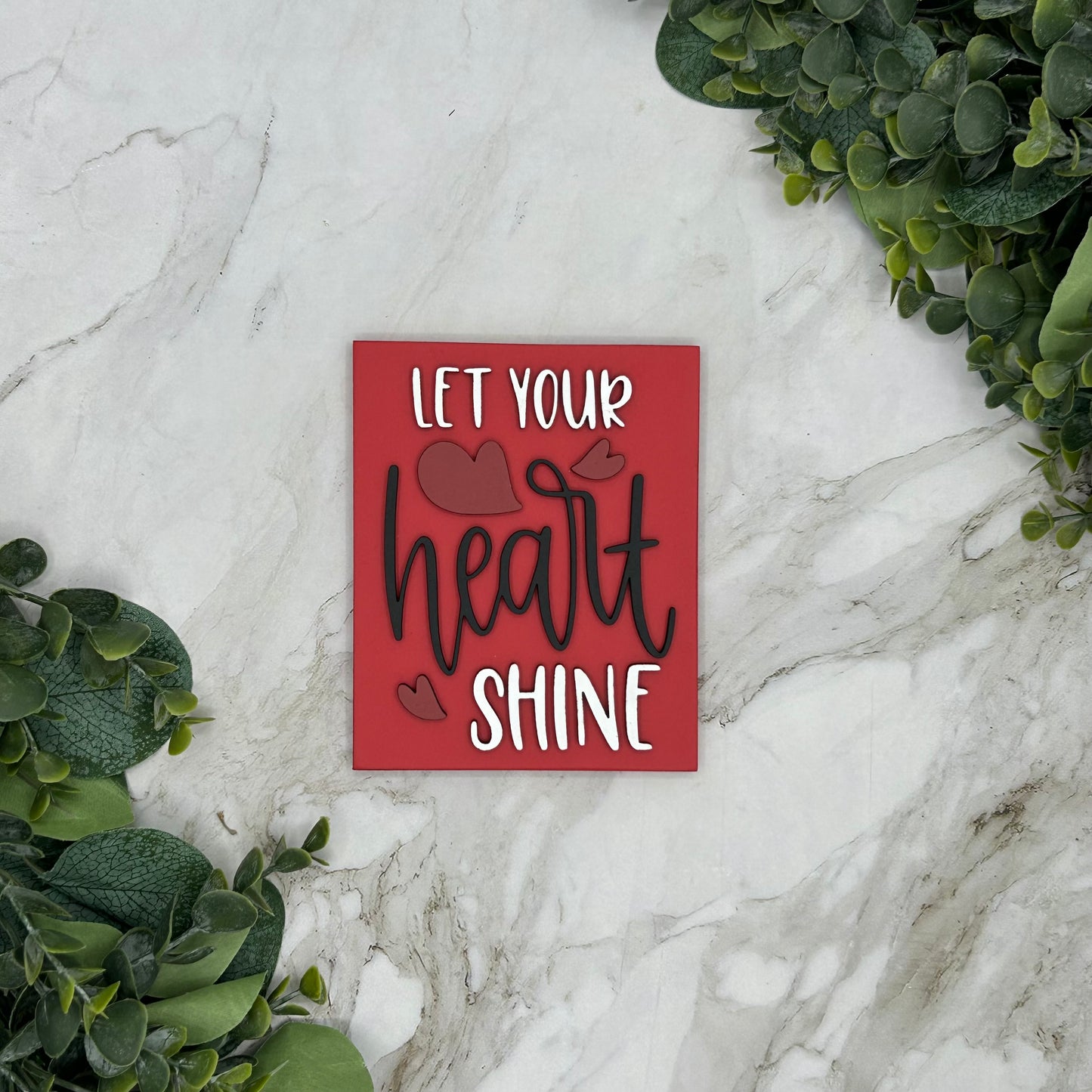 Let Your Heart Shine Sign-Red