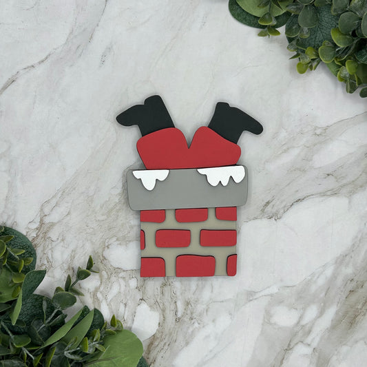 Santa Down the Chimney Cut Out