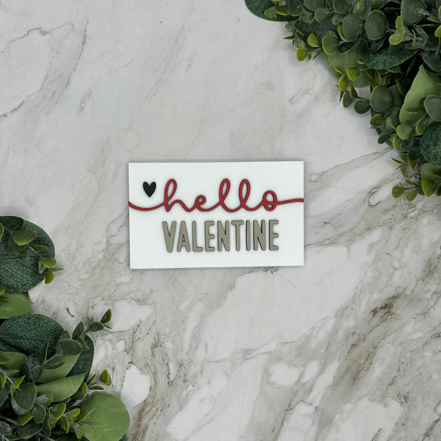 Hello Valentine Sign-Red