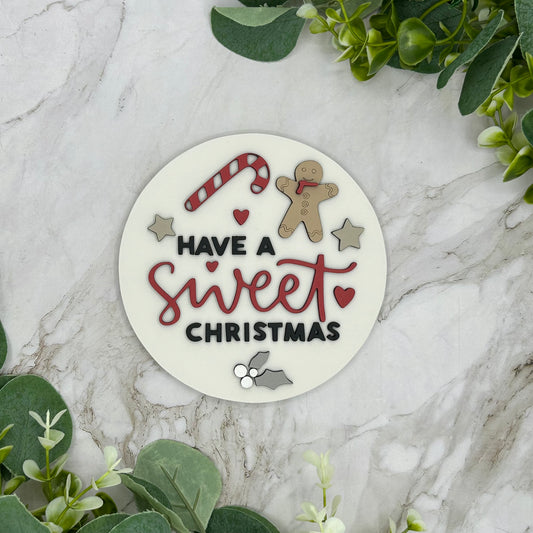 Have A Sweet Christmas Interchangeable Shiplap Circular Sign