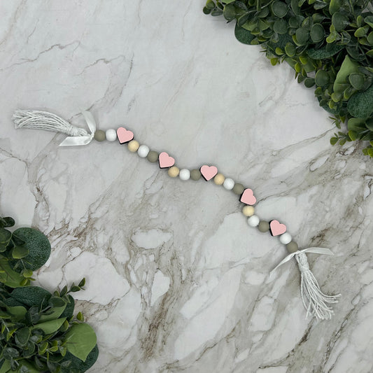 Valentine Beads and Tassels-Pink