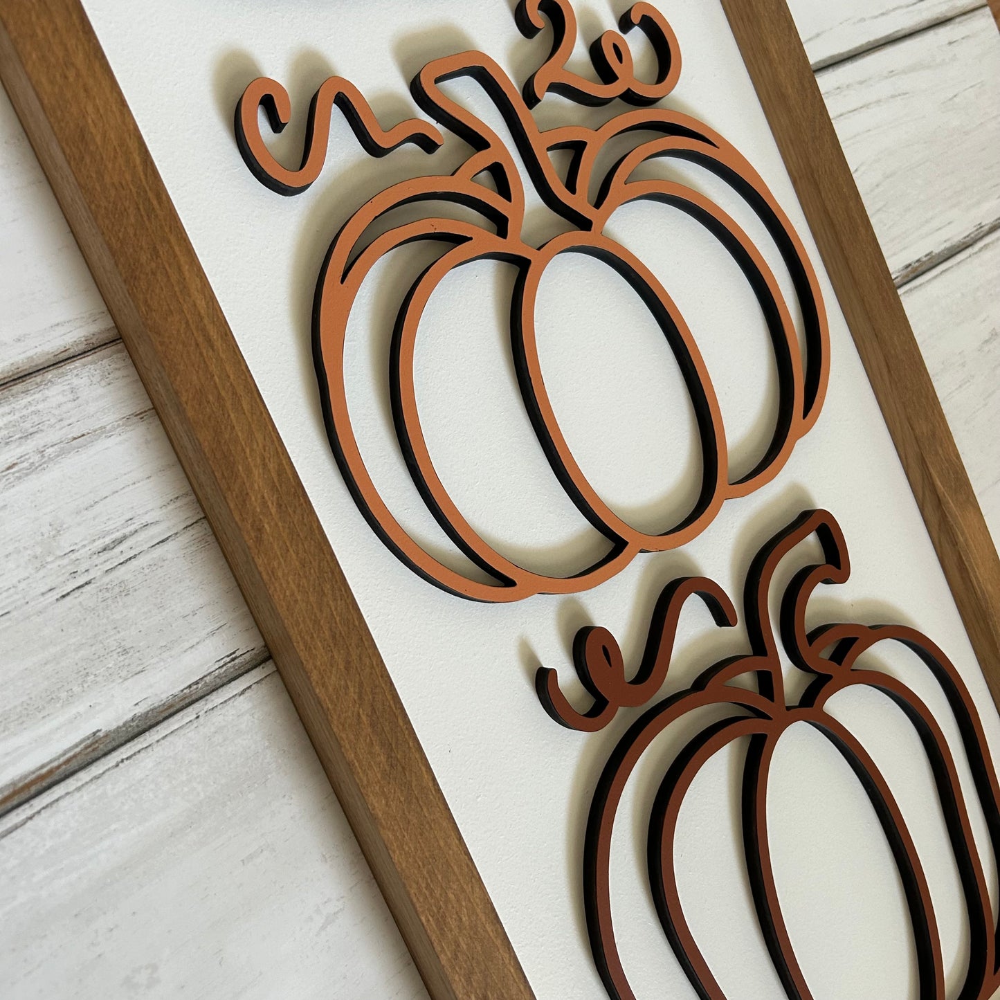 Vertical Framed Fall Pumpkins Sign