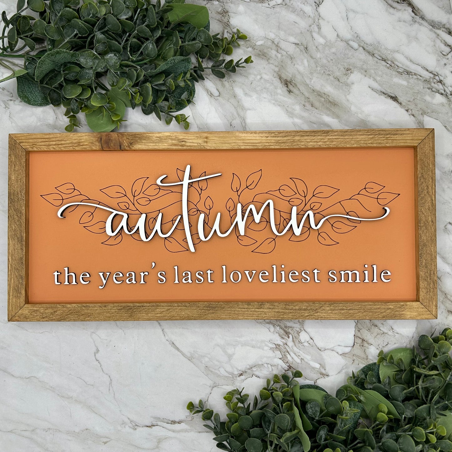 Horizontal Framed Fall Word Signs