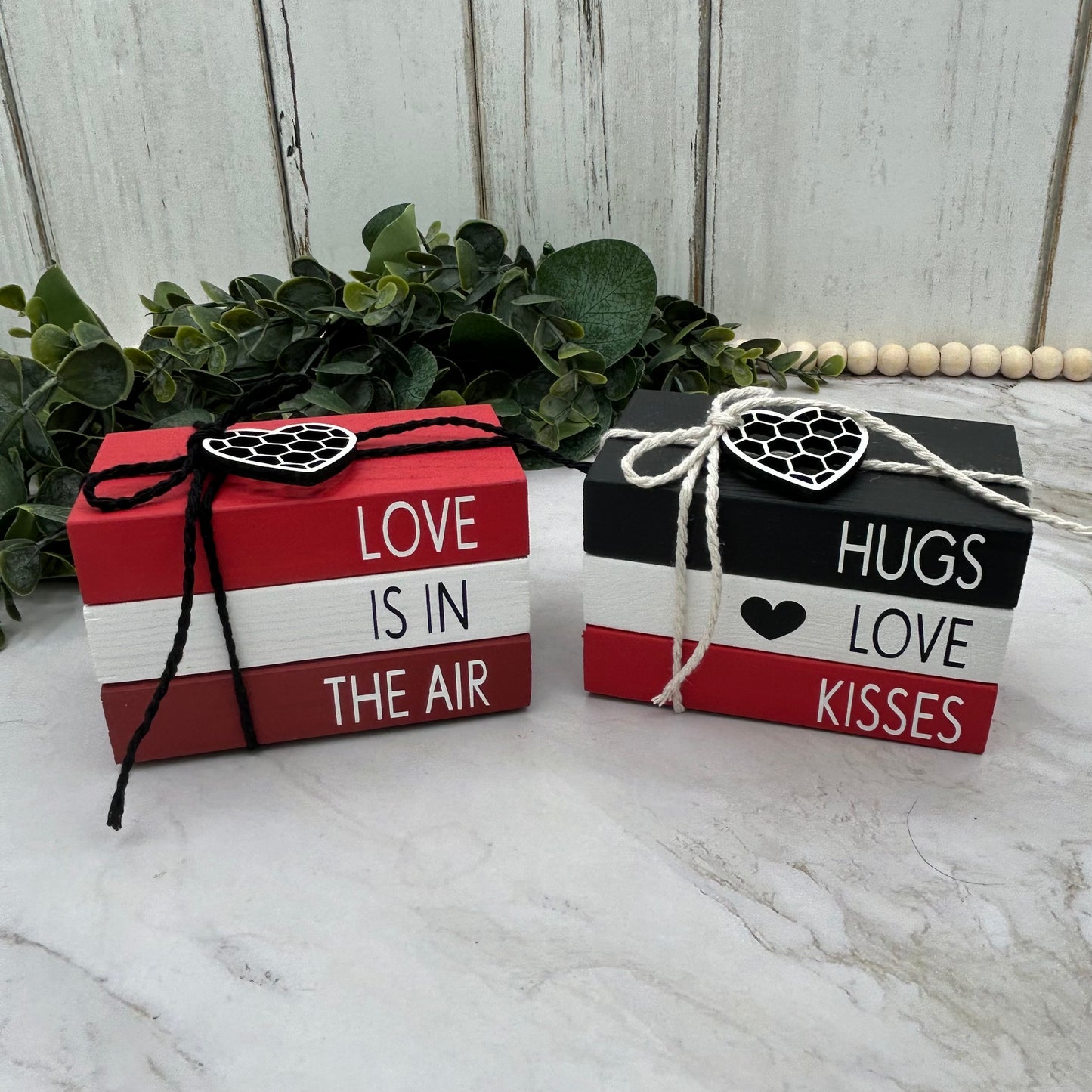 Valentine Mini Stacked Books-Red