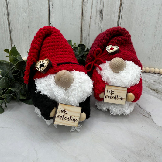 Valentine Crochet Mini Gnomes-Red