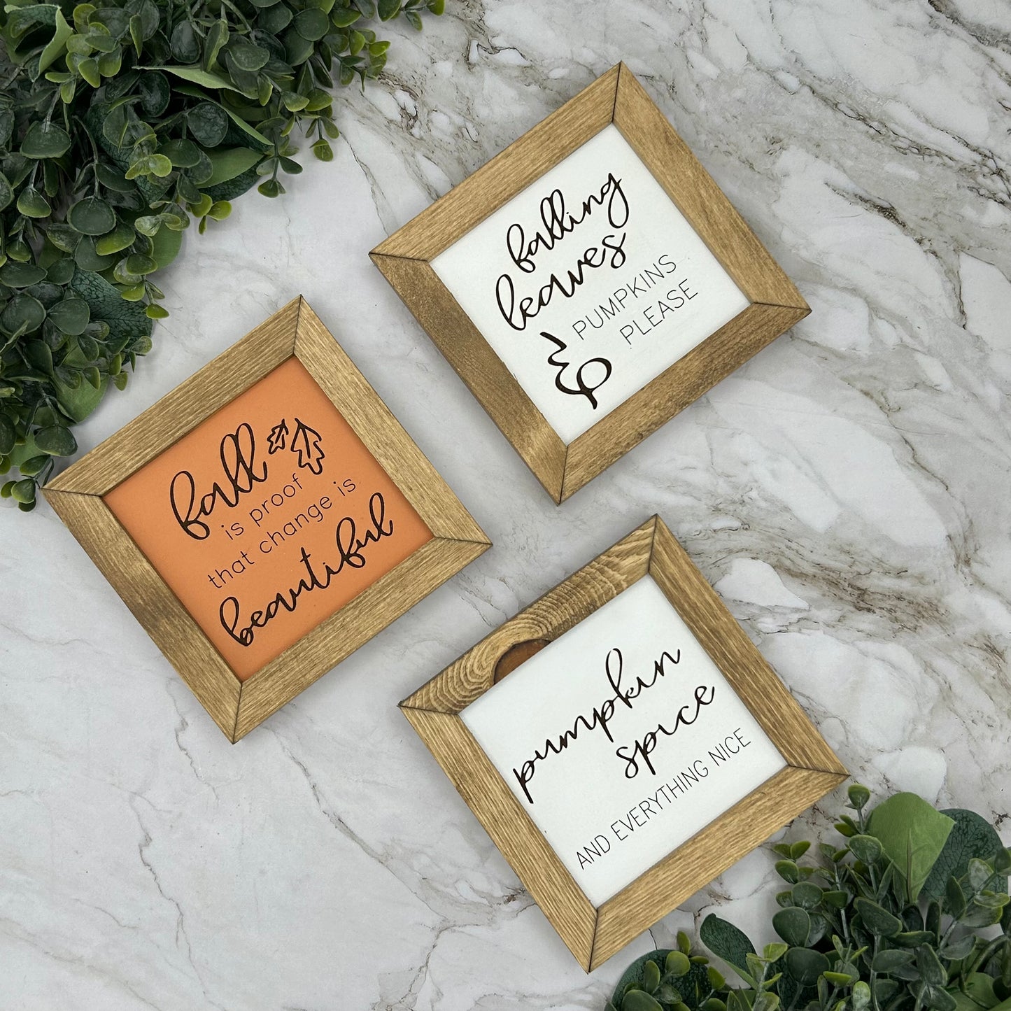 Double Sided Small Fall Framed Sign