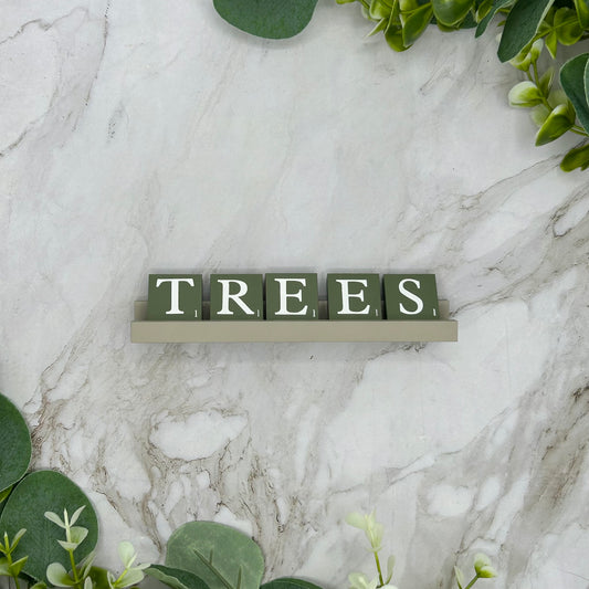 TREES Scrabble Tiles