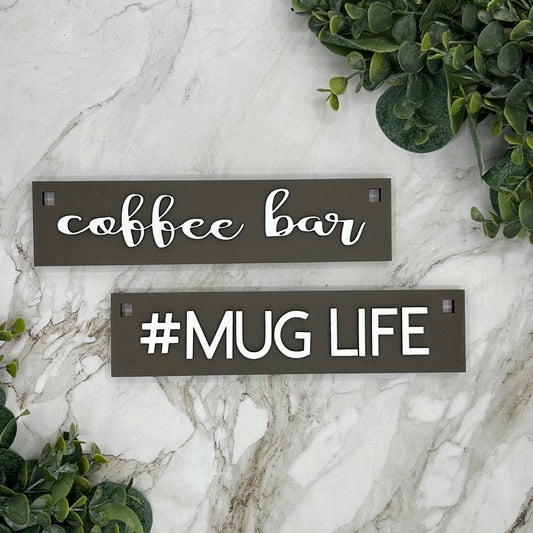 Reversible Hanging Coffee Bench Sign