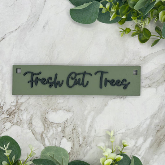 Fresh Cut Trees Hanging Sign