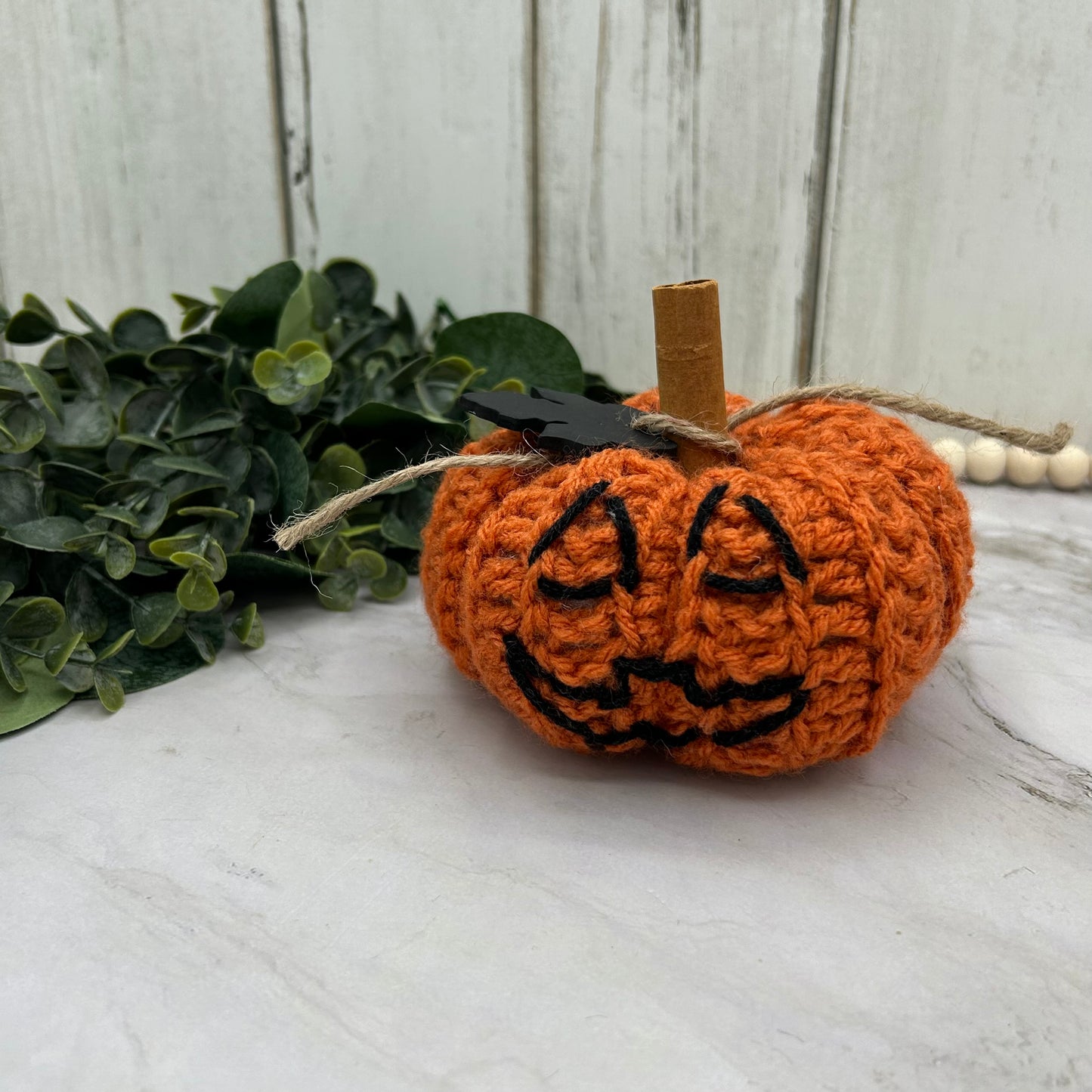 Crochet jack-o-lantern