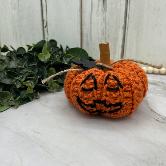 Crochet jack-o-lantern