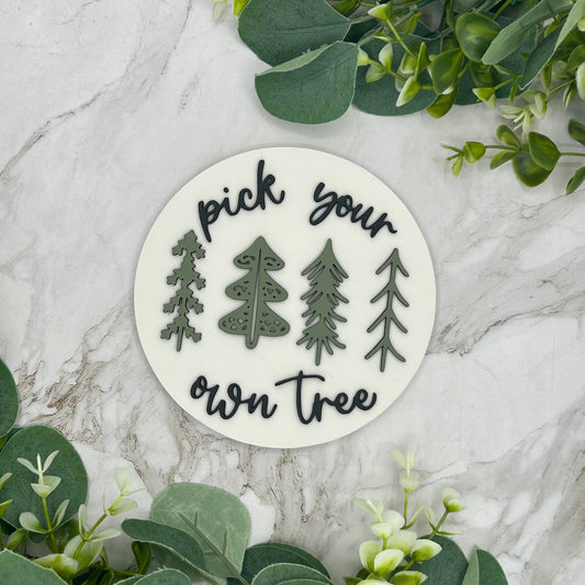 Pick Your Own Tree Interchangeable Shiplap Circular Sign