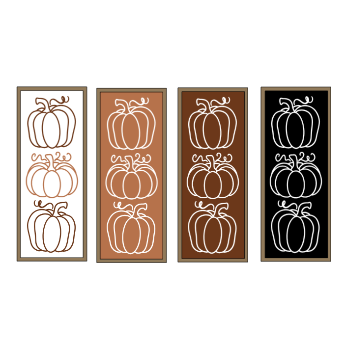 Vertical Framed Fall Pumpkins Sign