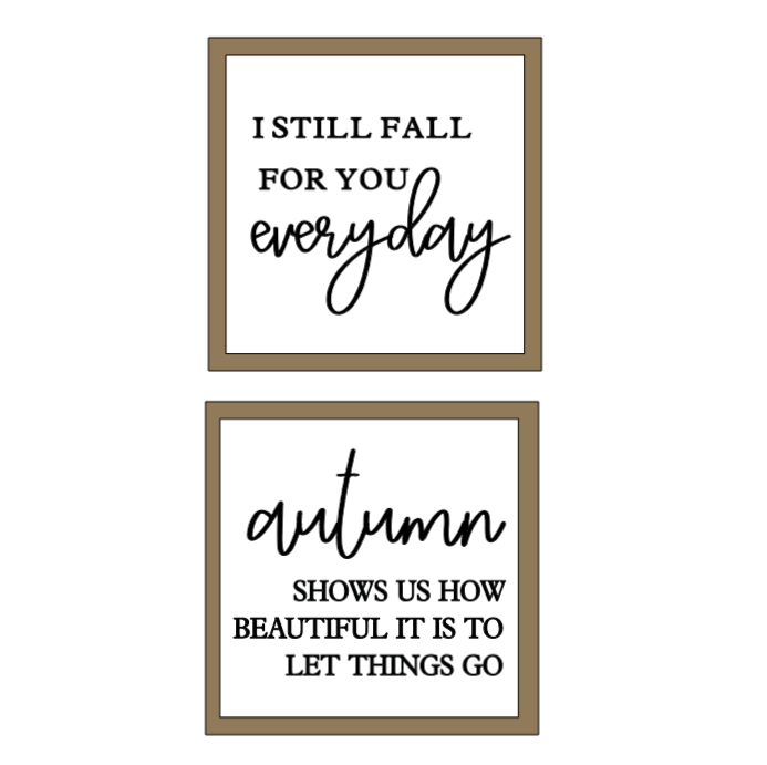 10X10” Framed Fall Signs