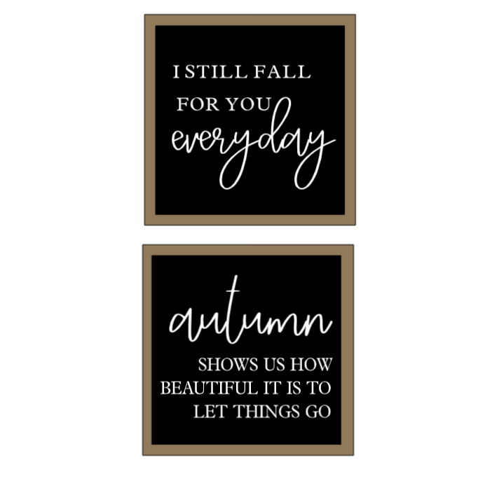 10X10” Framed Fall Signs