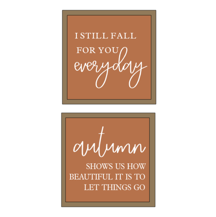 10X10” Framed Fall Signs