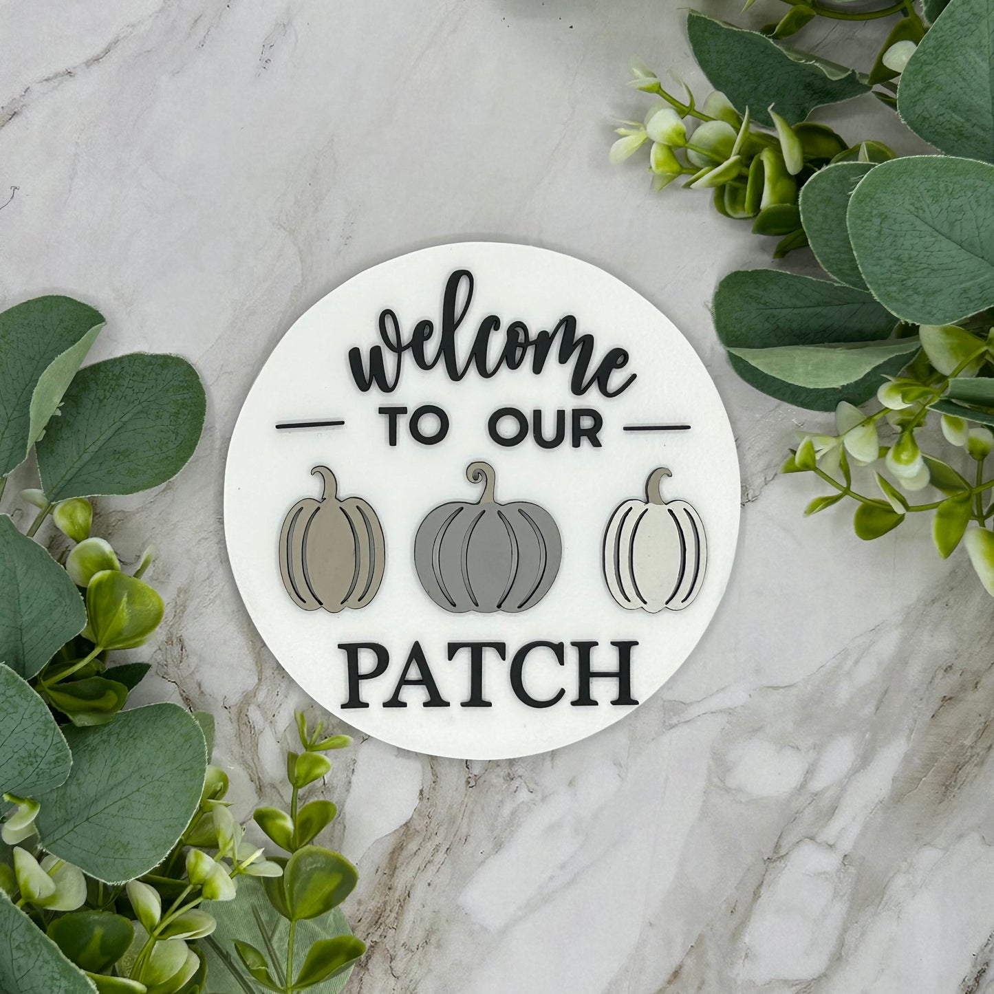 Fall Welcome to our Patch Interchangeable Shiplap Circular Sign