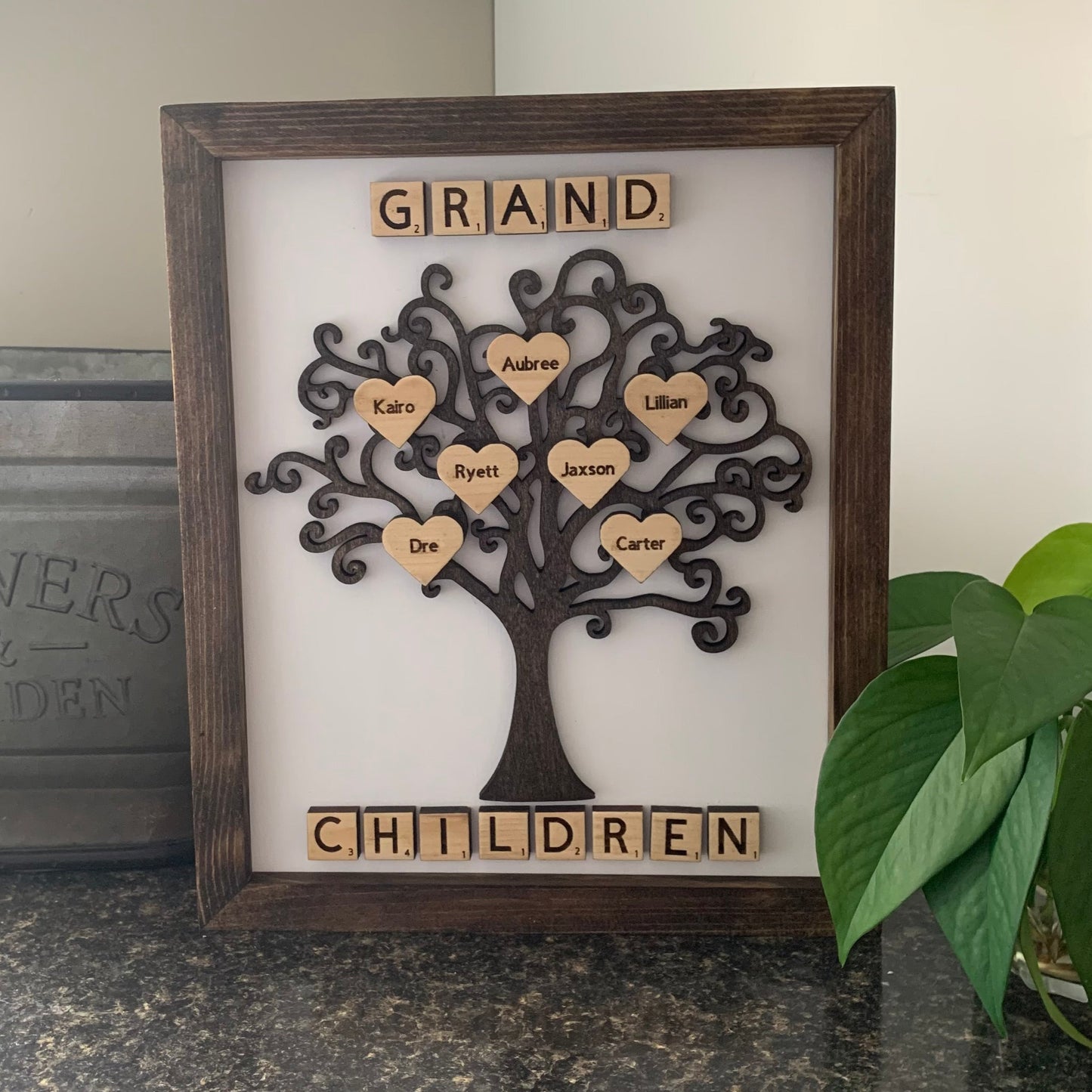 Tree of Hearts Framed Sign