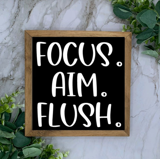 Framed Focus Aim Flush Sign- Black base
