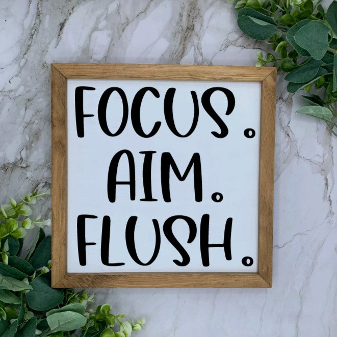 Framed Focus Aim Flush Sign- White base