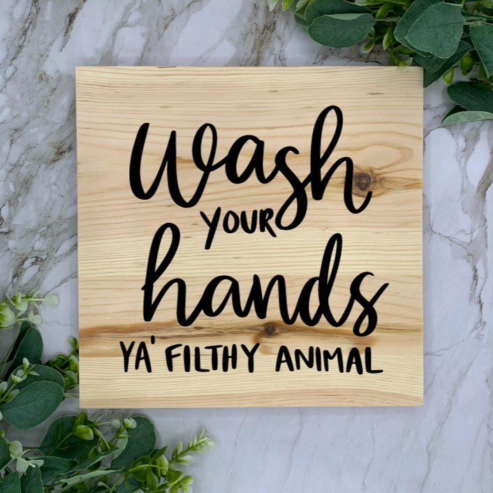 Slab Wash Your Hands Sign-Black Font