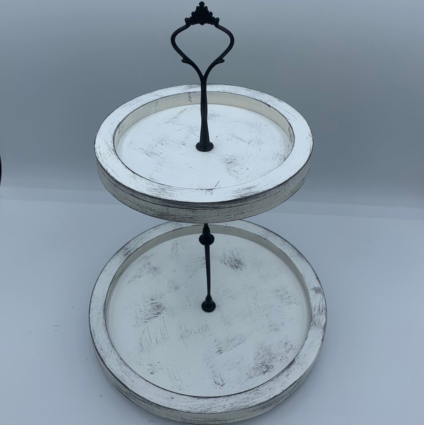 2 Tier Tray Metal Post Stand